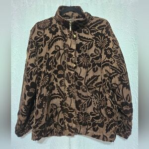 Mureli Floral Brown Velvet Jacket Medium